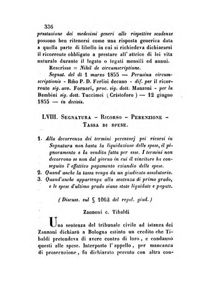 Giornale del Foro in cui si raccolgono le più importanti regiudicate dei supremi tribunali di Roma e dello Stato pontificio in materia civile