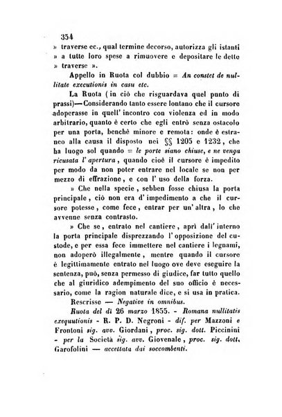 Giornale del Foro in cui si raccolgono le più importanti regiudicate dei supremi tribunali di Roma e dello Stato pontificio in materia civile