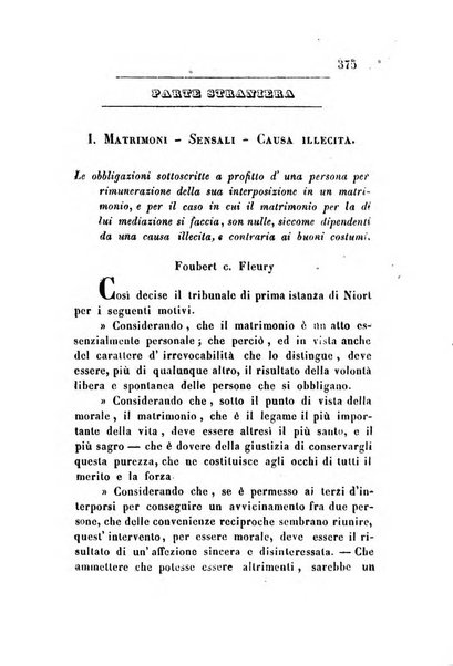 Giornale del Foro in cui si raccolgono le più importanti regiudicate dei supremi tribunali di Roma e dello Stato pontificio in materia civile