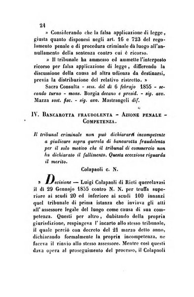 Giornale del Foro in cui si raccolgono le più importanti regiudicate dei supremi tribunali di Roma e dello Stato pontificio in materia civile