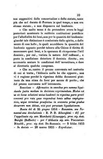 Giornale del Foro in cui si raccolgono le più importanti regiudicate dei supremi tribunali di Roma e dello Stato pontificio in materia civile