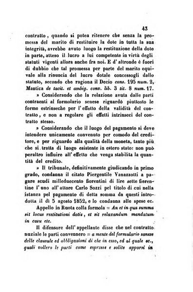 Giornale del Foro in cui si raccolgono le più importanti regiudicate dei supremi tribunali di Roma e dello Stato pontificio in materia civile