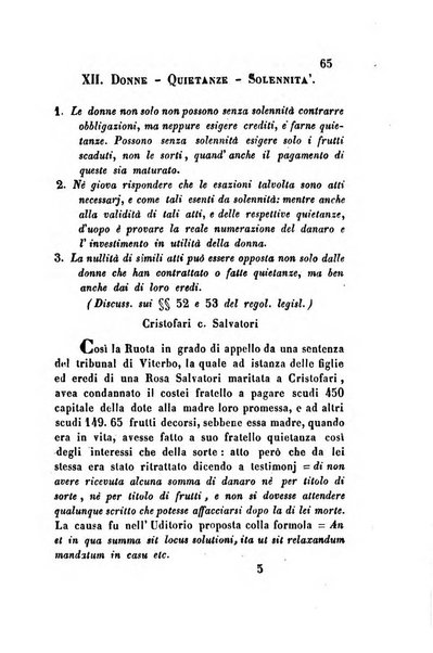 Giornale del Foro in cui si raccolgono le più importanti regiudicate dei supremi tribunali di Roma e dello Stato pontificio in materia civile