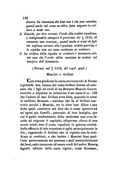 Giornale del Foro in cui si raccolgono le più importanti regiudicate dei supremi tribunali di Roma e dello Stato pontificio in materia civile