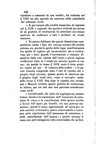 Giornale del Foro in cui si raccolgono le più importanti regiudicate dei supremi tribunali di Roma e dello Stato pontificio in materia civile