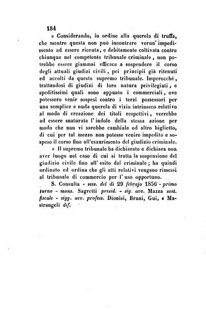 Giornale del Foro in cui si raccolgono le più importanti regiudicate dei supremi tribunali di Roma e dello Stato pontificio in materia civile