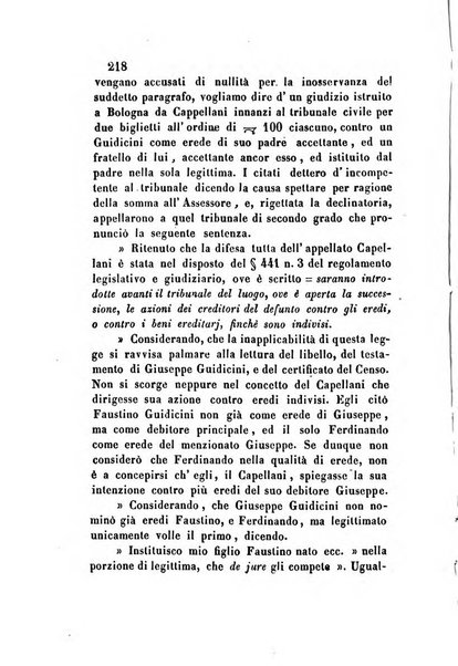 Giornale del Foro in cui si raccolgono le più importanti regiudicate dei supremi tribunali di Roma e dello Stato pontificio in materia civile