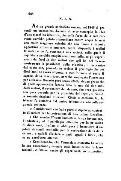 Giornale del Foro in cui si raccolgono le più importanti regiudicate dei supremi tribunali di Roma e dello Stato pontificio in materia civile