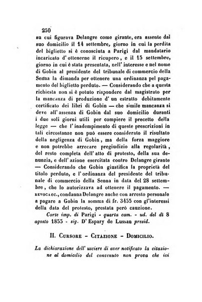 Giornale del Foro in cui si raccolgono le più importanti regiudicate dei supremi tribunali di Roma e dello Stato pontificio in materia civile