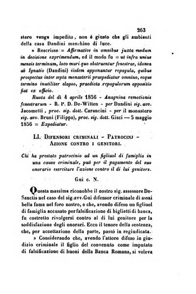 Giornale del Foro in cui si raccolgono le più importanti regiudicate dei supremi tribunali di Roma e dello Stato pontificio in materia civile