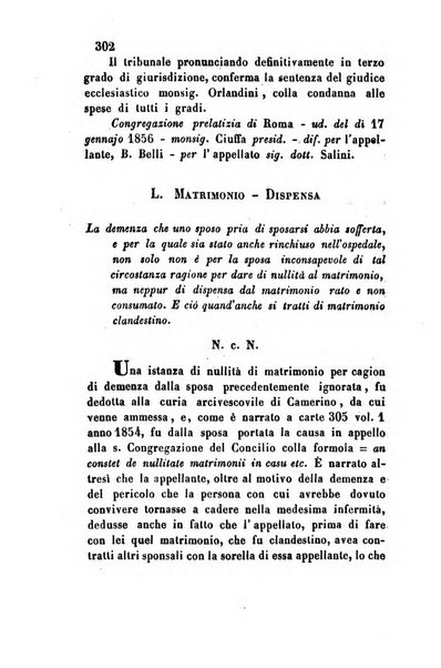 Giornale del Foro in cui si raccolgono le più importanti regiudicate dei supremi tribunali di Roma e dello Stato pontificio in materia civile