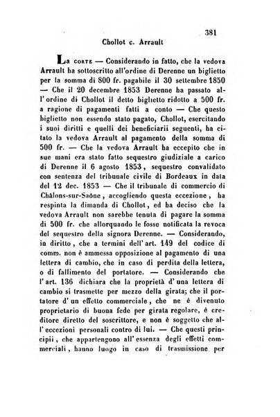 Giornale del Foro in cui si raccolgono le più importanti regiudicate dei supremi tribunali di Roma e dello Stato pontificio in materia civile