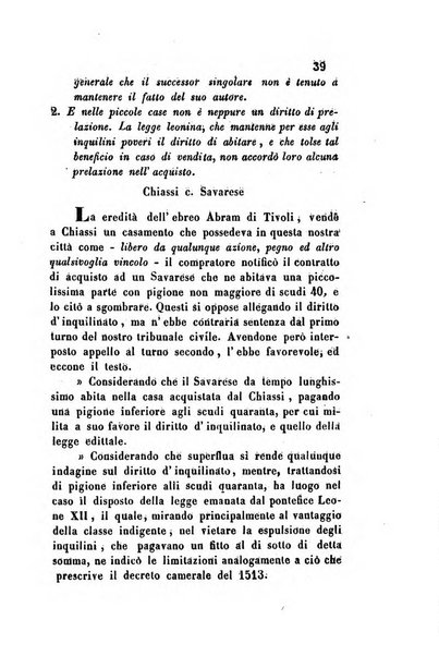 Giornale del Foro in cui si raccolgono le più importanti regiudicate dei supremi tribunali di Roma e dello Stato pontificio in materia civile