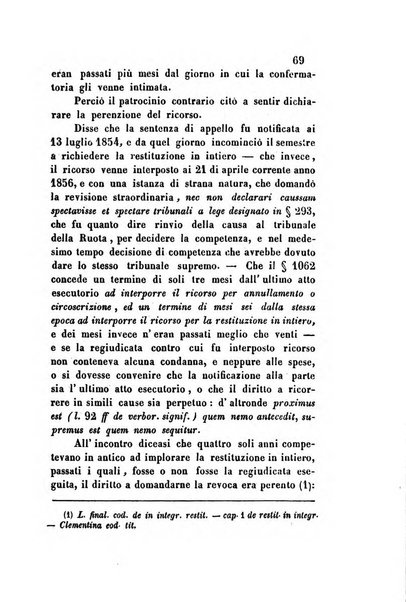 Giornale del Foro in cui si raccolgono le più importanti regiudicate dei supremi tribunali di Roma e dello Stato pontificio in materia civile