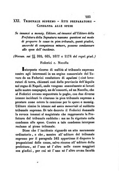 Giornale del Foro in cui si raccolgono le più importanti regiudicate dei supremi tribunali di Roma e dello Stato pontificio in materia civile