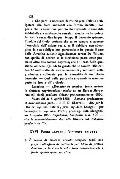 Giornale del Foro in cui si raccolgono le più importanti regiudicate dei supremi tribunali di Roma e dello Stato pontificio in materia civile