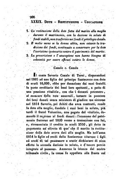 Giornale del Foro in cui si raccolgono le più importanti regiudicate dei supremi tribunali di Roma e dello Stato pontificio in materia civile