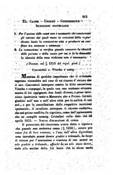 Giornale del Foro in cui si raccolgono le più importanti regiudicate dei supremi tribunali di Roma e dello Stato pontificio in materia civile