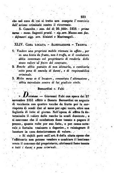 Giornale del Foro in cui si raccolgono le più importanti regiudicate dei supremi tribunali di Roma e dello Stato pontificio in materia civile