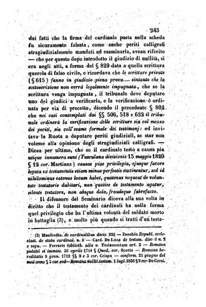 Giornale del Foro in cui si raccolgono le più importanti regiudicate dei supremi tribunali di Roma e dello Stato pontificio in materia civile