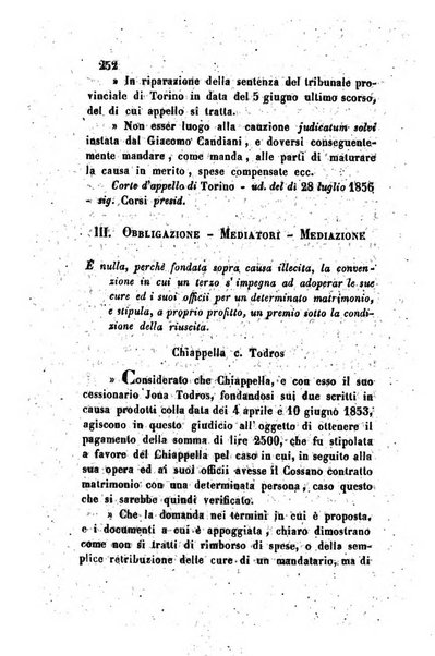 Giornale del Foro in cui si raccolgono le più importanti regiudicate dei supremi tribunali di Roma e dello Stato pontificio in materia civile