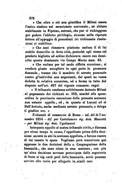 Giornale del Foro in cui si raccolgono le più importanti regiudicate dei supremi tribunali di Roma e dello Stato pontificio in materia civile