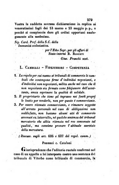 Giornale del Foro in cui si raccolgono le più importanti regiudicate dei supremi tribunali di Roma e dello Stato pontificio in materia civile