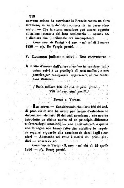 Giornale del Foro in cui si raccolgono le più importanti regiudicate dei supremi tribunali di Roma e dello Stato pontificio in materia civile