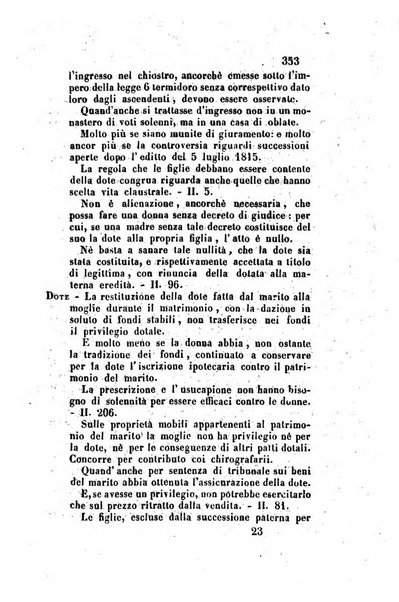 Giornale del Foro in cui si raccolgono le più importanti regiudicate dei supremi tribunali di Roma e dello Stato pontificio in materia civile