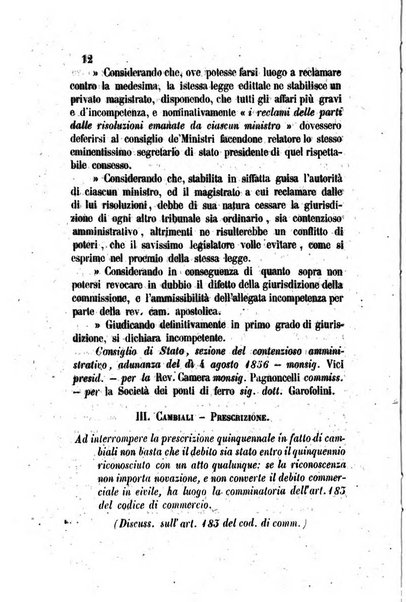 Giornale del Foro in cui si raccolgono le più importanti regiudicate dei supremi tribunali di Roma e dello Stato pontificio in materia civile