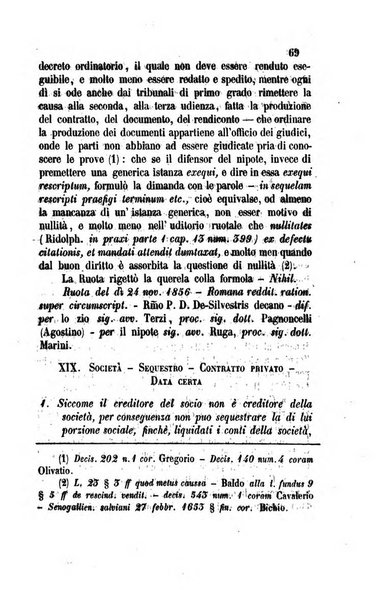 Giornale del Foro in cui si raccolgono le più importanti regiudicate dei supremi tribunali di Roma e dello Stato pontificio in materia civile