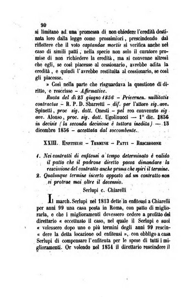 Giornale del Foro in cui si raccolgono le più importanti regiudicate dei supremi tribunali di Roma e dello Stato pontificio in materia civile