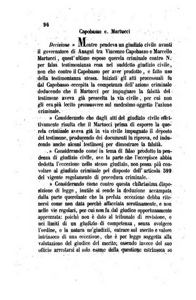 Giornale del Foro in cui si raccolgono le più importanti regiudicate dei supremi tribunali di Roma e dello Stato pontificio in materia civile