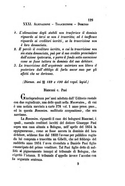 Giornale del Foro in cui si raccolgono le più importanti regiudicate dei supremi tribunali di Roma e dello Stato pontificio in materia civile