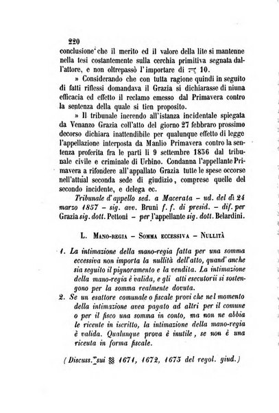 Giornale del Foro in cui si raccolgono le più importanti regiudicate dei supremi tribunali di Roma e dello Stato pontificio in materia civile