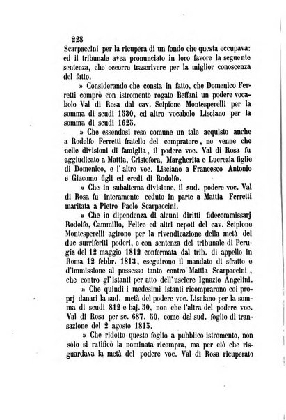 Giornale del Foro in cui si raccolgono le più importanti regiudicate dei supremi tribunali di Roma e dello Stato pontificio in materia civile