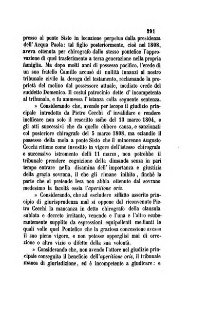 Giornale del Foro in cui si raccolgono le più importanti regiudicate dei supremi tribunali di Roma e dello Stato pontificio in materia civile