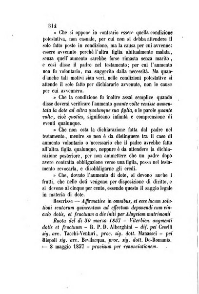 Giornale del Foro in cui si raccolgono le più importanti regiudicate dei supremi tribunali di Roma e dello Stato pontificio in materia civile