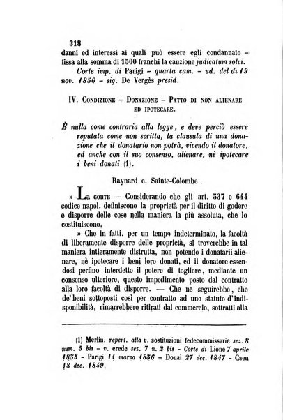 Giornale del Foro in cui si raccolgono le più importanti regiudicate dei supremi tribunali di Roma e dello Stato pontificio in materia civile