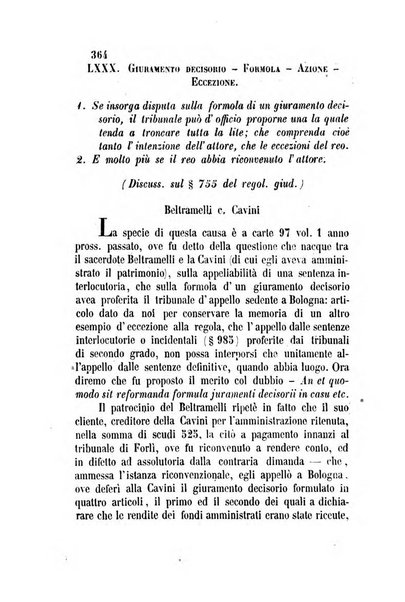 Giornale del Foro in cui si raccolgono le più importanti regiudicate dei supremi tribunali di Roma e dello Stato pontificio in materia civile