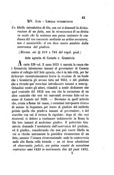 Giornale del Foro in cui si raccolgono le più importanti regiudicate dei supremi tribunali di Roma e dello Stato pontificio in materia civile