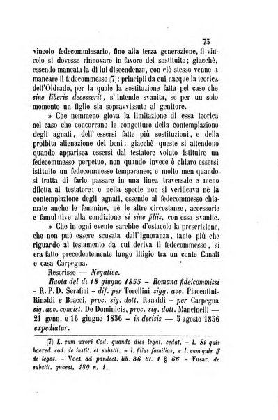 Giornale del Foro in cui si raccolgono le più importanti regiudicate dei supremi tribunali di Roma e dello Stato pontificio in materia civile