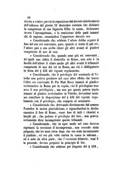 Giornale del Foro in cui si raccolgono le più importanti regiudicate dei supremi tribunali di Roma e dello Stato pontificio in materia civile