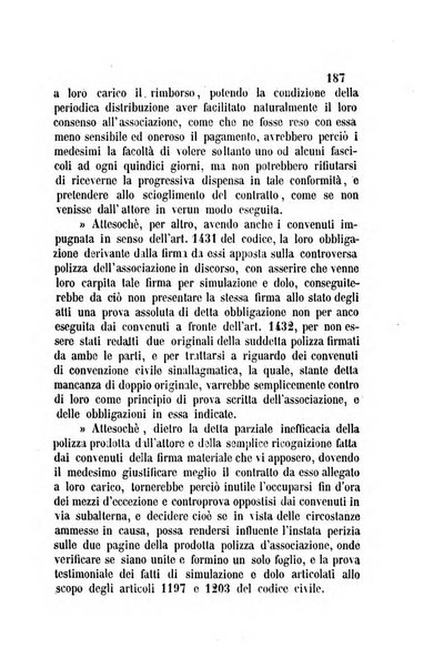 Giornale del Foro in cui si raccolgono le più importanti regiudicate dei supremi tribunali di Roma e dello Stato pontificio in materia civile