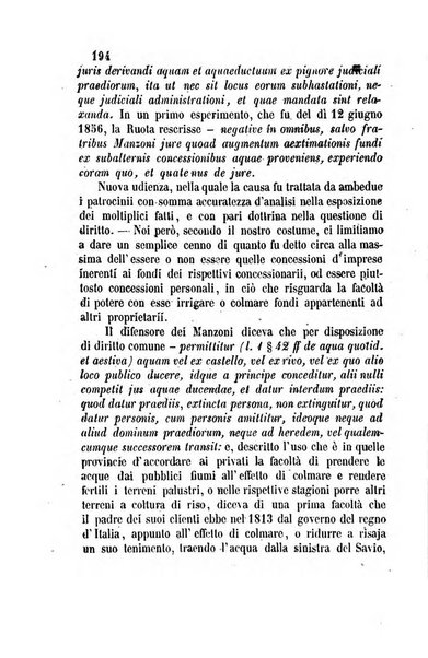 Giornale del Foro in cui si raccolgono le più importanti regiudicate dei supremi tribunali di Roma e dello Stato pontificio in materia civile