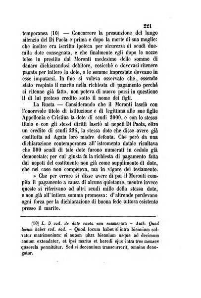 Giornale del Foro in cui si raccolgono le più importanti regiudicate dei supremi tribunali di Roma e dello Stato pontificio in materia civile