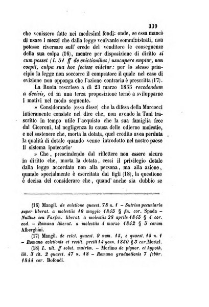 Giornale del Foro in cui si raccolgono le più importanti regiudicate dei supremi tribunali di Roma e dello Stato pontificio in materia civile