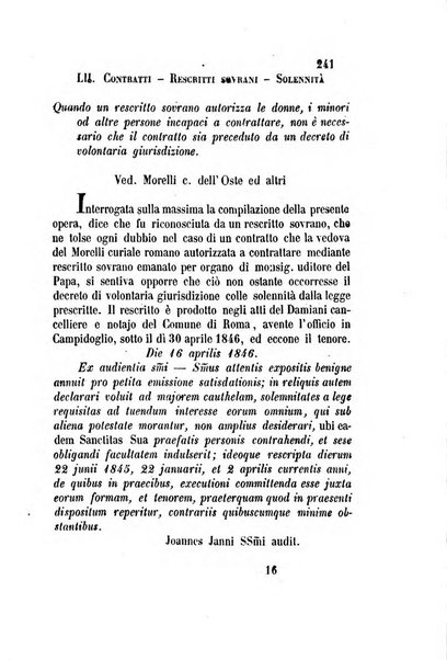 Giornale del Foro in cui si raccolgono le più importanti regiudicate dei supremi tribunali di Roma e dello Stato pontificio in materia civile