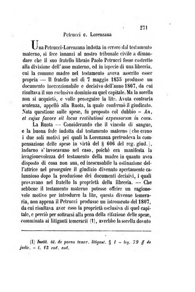 Giornale del Foro in cui si raccolgono le più importanti regiudicate dei supremi tribunali di Roma e dello Stato pontificio in materia civile