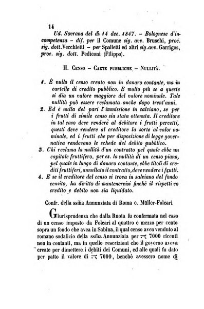 Giornale del Foro in cui si raccolgono le più importanti regiudicate dei supremi tribunali di Roma e dello Stato pontificio in materia civile